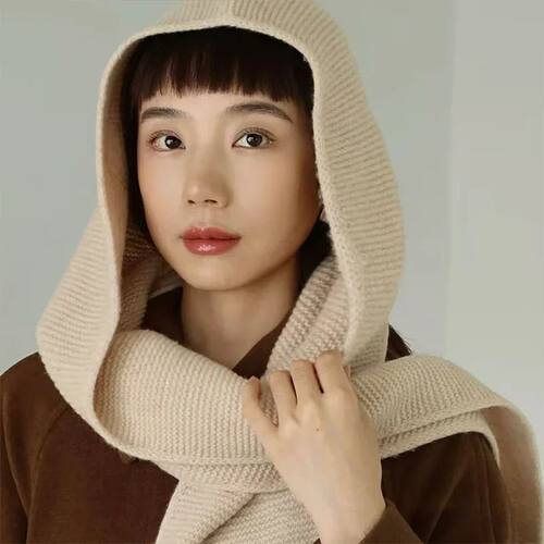 100% Wool Big Sophie Scarf Oversize Hood Balaclava Winter Ha