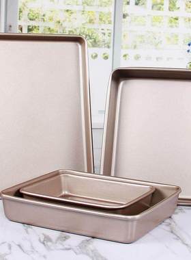 9寸/11寸Non-stick Baking Tray Cookie Sheet不粘长方深烤盘特厚