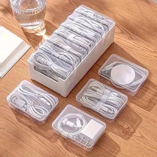 Cable Organizer Storage Box Set Durable Plastic Daily Office