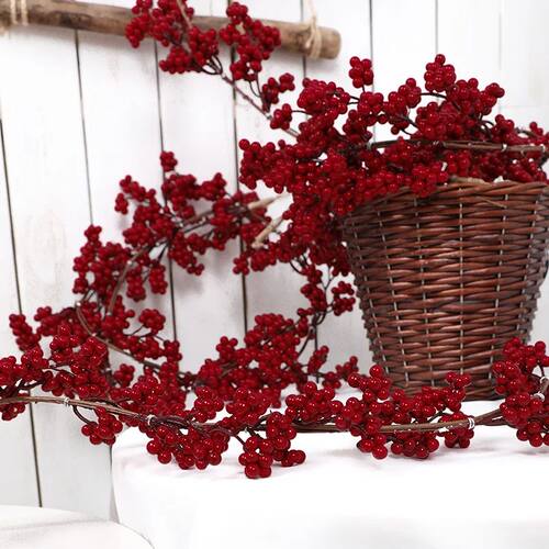 1PC Simulated Wealth Fruit Vine Decoration for Christmas Ind