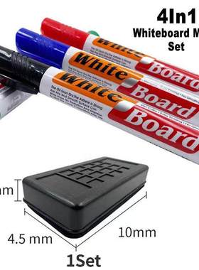 4Pcs Color Erasable Whiteboard Marker Pen With White Board0