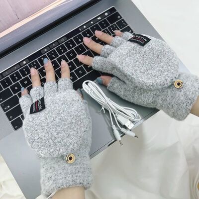 Unisex USB Electric Heating Winter Outdoor Heated Gloves Pur
