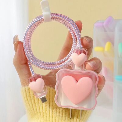 For iPhone 18/20W Transparent Charging Cable Protector Case