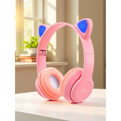 Headphones with wireless technology, Jerry chip, shining bri