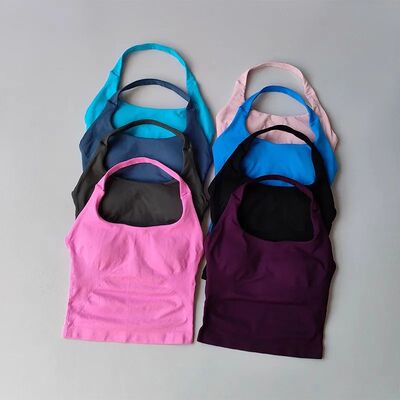 Neck Halter Shockproof Sport Longline Strappy Top Halterneck