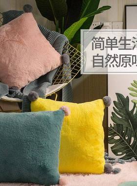 Corduroy Throw Bedroom Cushion Sofa pillowcase纯色毛绒抱枕套