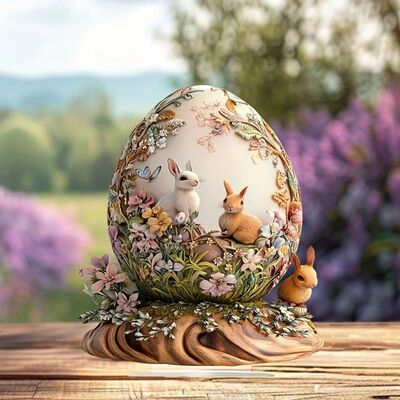 2D Easter Bunny Theme, Suitable for Home,tabletop decoration