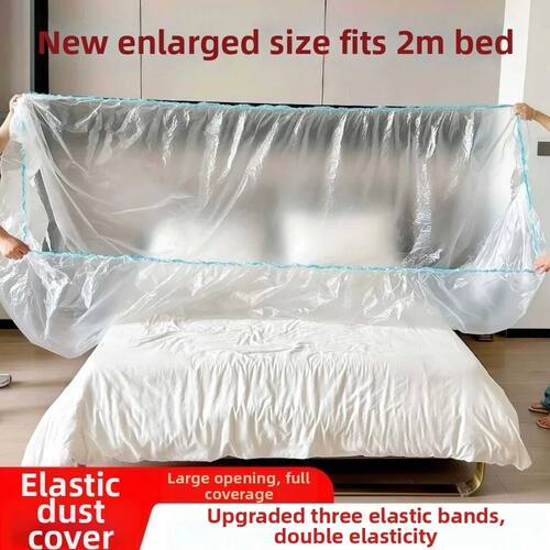 3Pcs Transparent Disposable Bed Dust Cover Waterproof Elasti