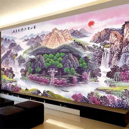 绚丽绣坊简约客厅紫色东来