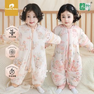 宝宝竹棉加厚恒温睡袋春秋冬四季通用