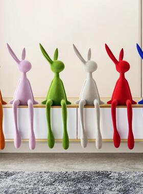 克莱因坐兔网红客厅桌面大装饰品创意入口装饰品开放网格书架装饰