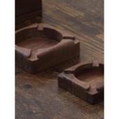 北美黑胡桃木创意烟灰缸一体掏挖桌面装 质感烟缸 饰私人家用新中式