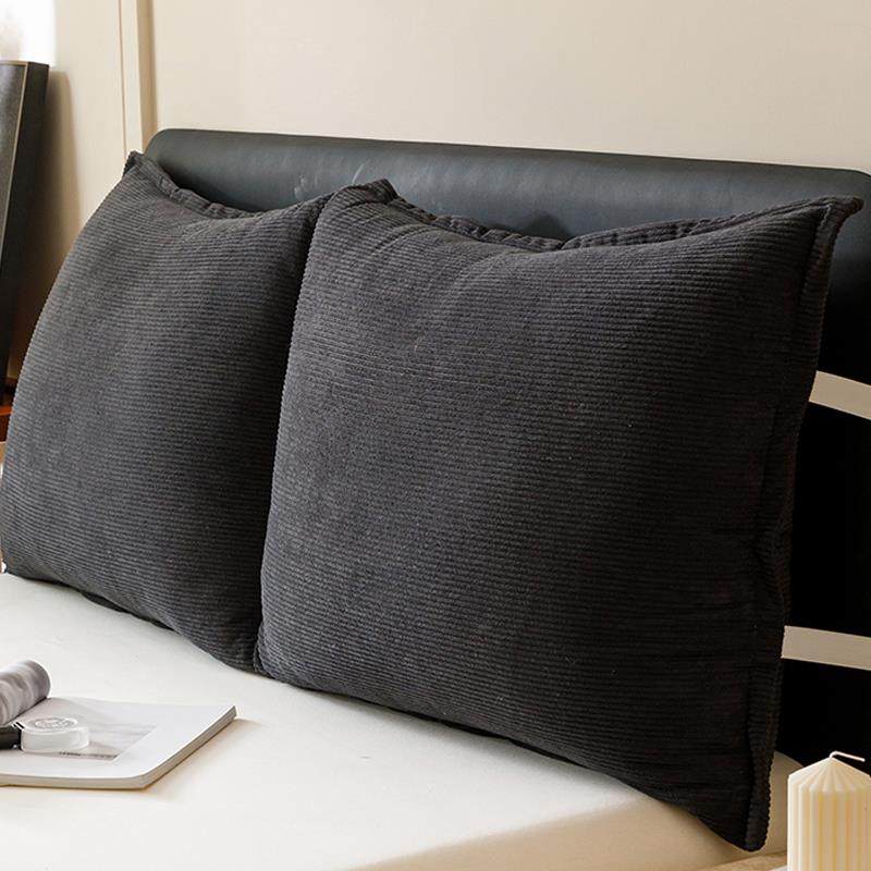 复古灯芯绒床头靠垫组合软包靠背带绑带榻榻米飘窗护腰靠枕可拆洗