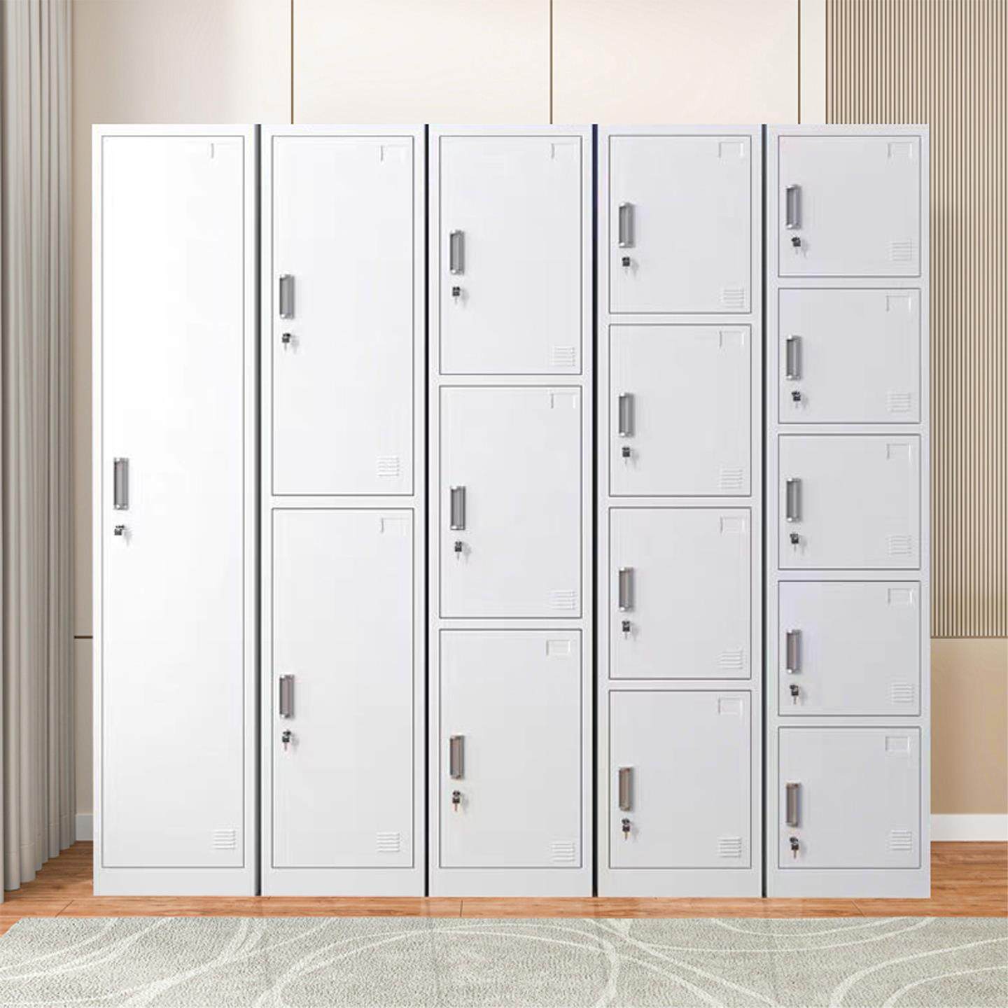 单门更衣柜铁皮收纳柜员工宿舍健身房浴室办公室钢制小型带锁窄柜