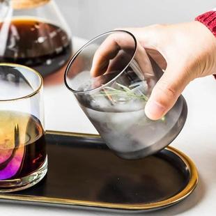 玻璃水杯无手柄广口女耐高温水晶杯无盖无把手杯子茶杯不带把家用