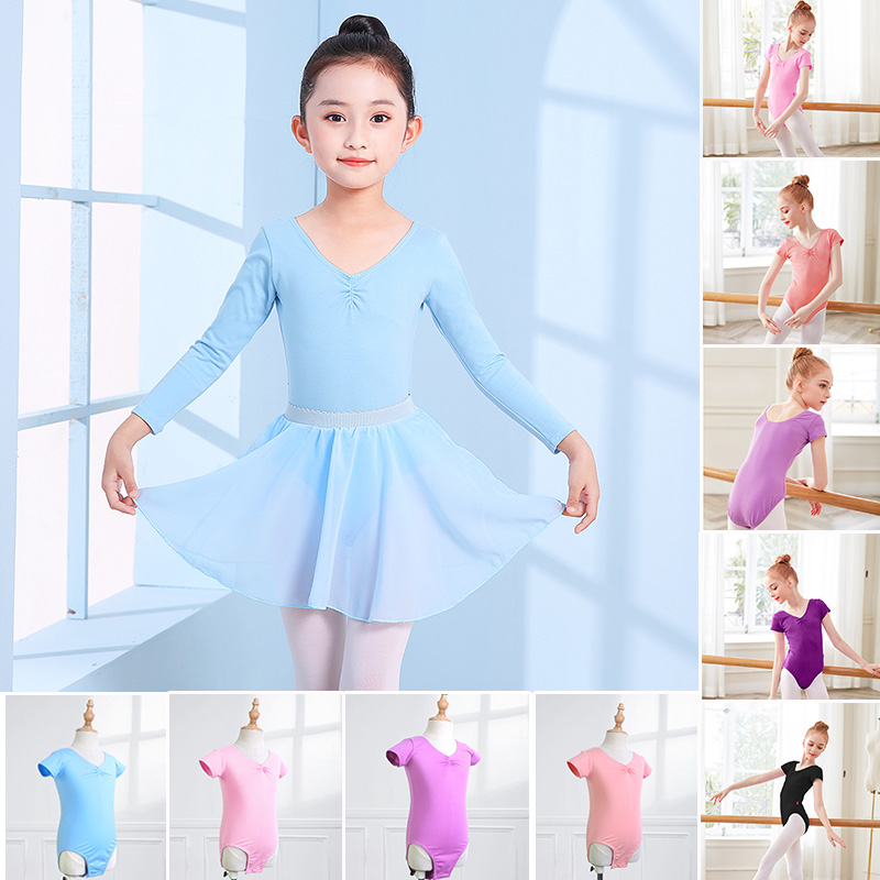 舞蹈服女童练功服蓝色中国舞考级连体服儿童跳舞裙芭蕾舞衣形体服