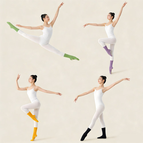 现代舞袜防滑中筒袜带底跳舞短袜