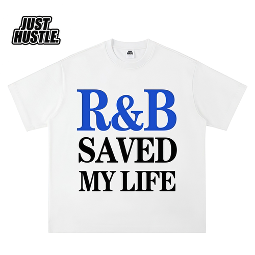 R&B SAVED MY LIFE亚文化短袖音乐T恤UDG男女印花字母上衣 Y2K
