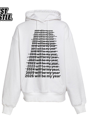 2026 MY YEAR 标语 加绒卫衣 重磅 SLOGAN 街头风 帽衫 Y2K 亚比