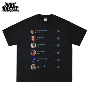 说唱XXXTentacion Juice WRLD PEEP T恤短袖嘻哈Rap纯棉小领口