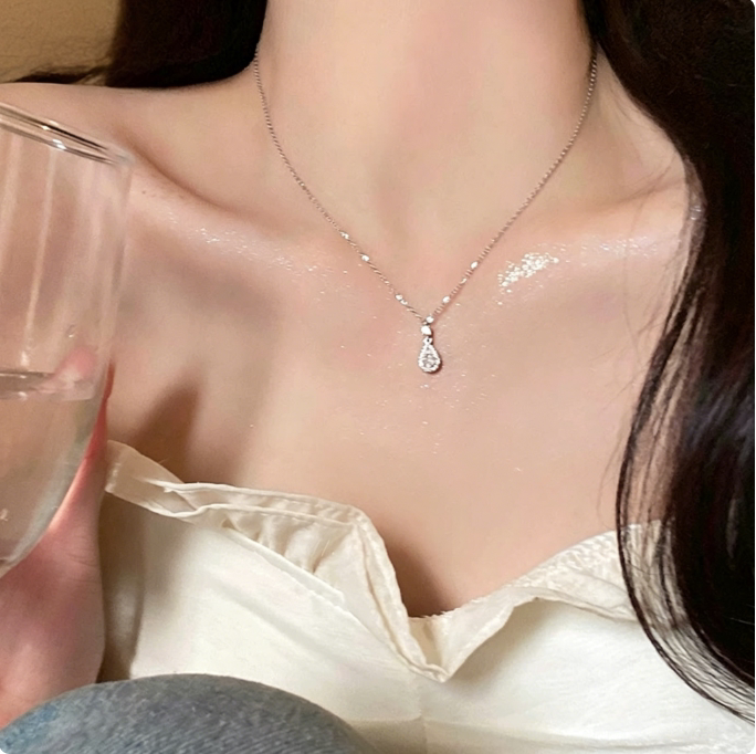 水滴吊坠锁骨链不掉色轻奢小众