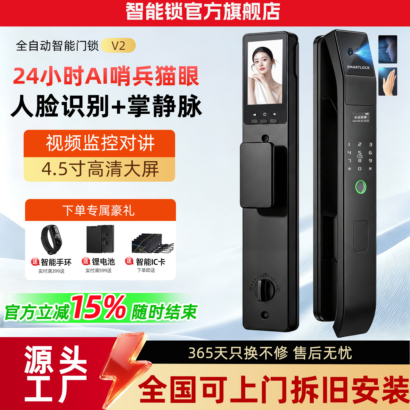24小时哨兵猫眼｜全自动智能锁图片