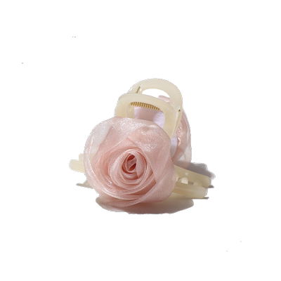 中号玫瑰花朵抓夹气质高级感发夹后脑勺马尾鲨鱼夹简约百搭发卡子