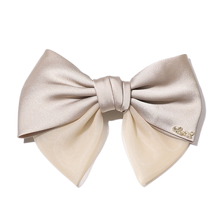 缎面网纱气质大蝴蝶结发夹弹簧夹后脑勺高级感发卡子顶夹少女发饰