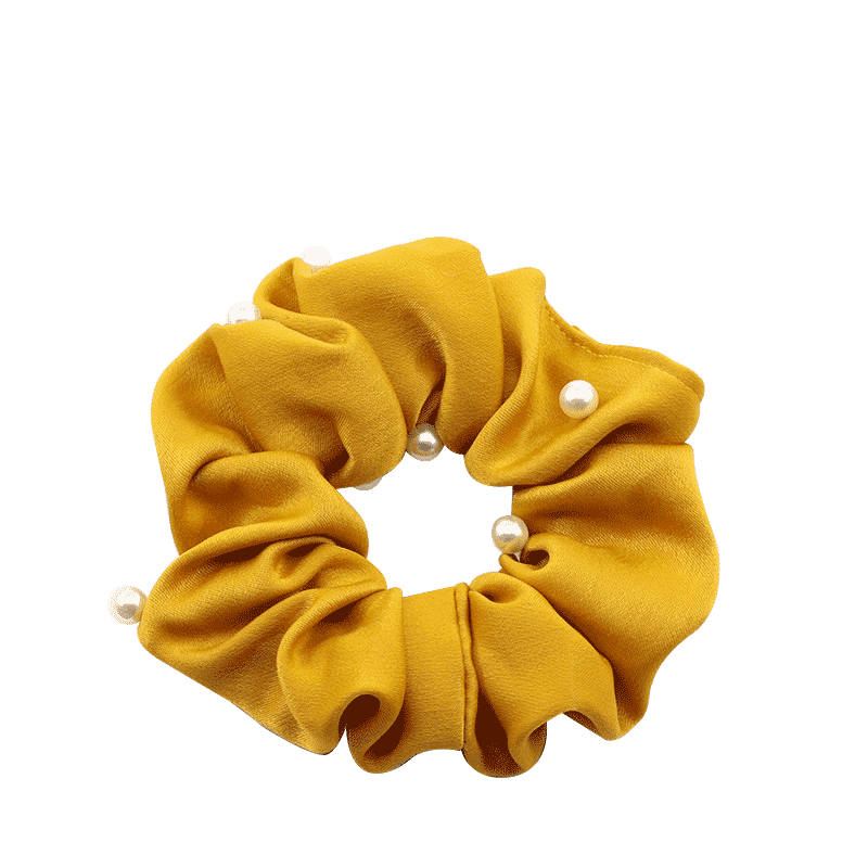 绸缎优雅百搭复古法式风发带珍珠