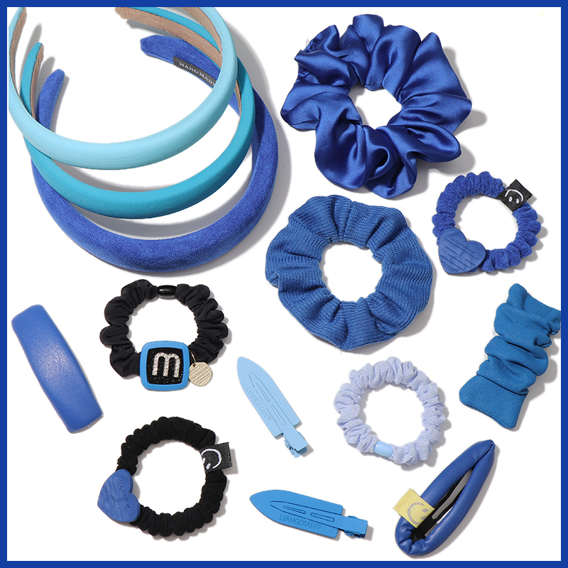 克莱因蓝色头绳发圈发箍发夹皮筋