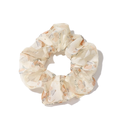 菲啵尔气质法式碎花网纱大肠发圈