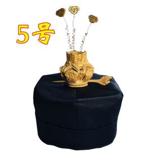 新款道家用品正一道士帽五老冠火焰冠莲花冠高功帽马尾帽六角帽庄