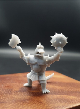 潮玩DIY手工 葫芦娃系列鳄鱼头领 1/64模型手办场景白模