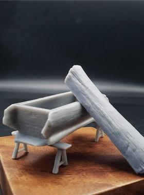 潮玩DIY手工 奇异系列僵尸棺材配件 B款 1/43模型灰色树脂白模