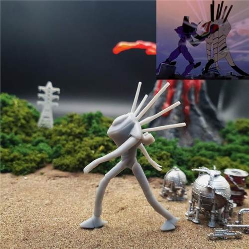 潮玩DIY手工 福音战士EAV无人机 1/64人偶模型手办场景白模