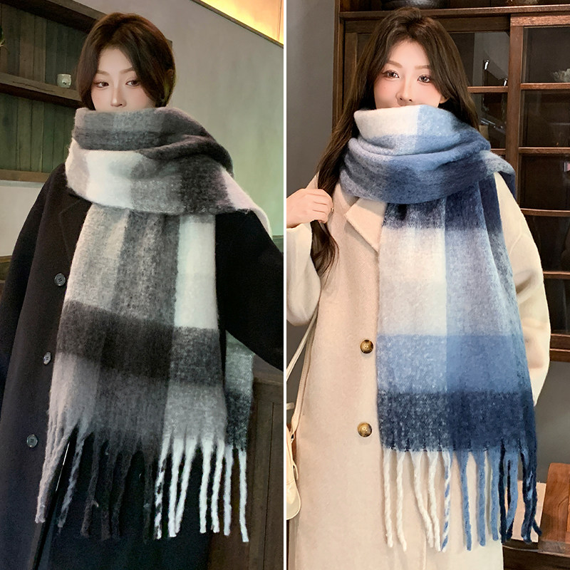 围巾女士保暖围脖男女生加厚长款仿羊绒2025冬季高档新款生日礼物