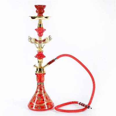 厂家现货跨境水烟 中号单管金色老鹰水烟壶 含全套水烟配件hookah