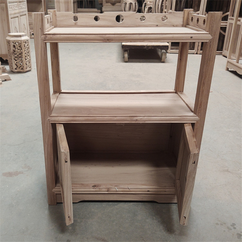 白坯老榆木阳台多功能储物柜