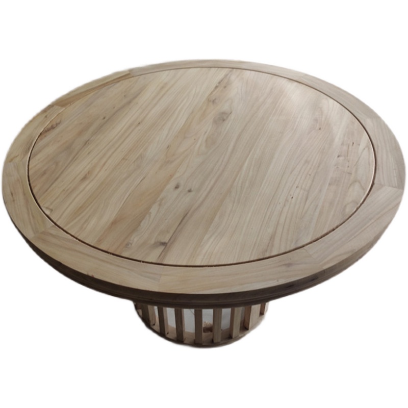 老榆木白坯新中式风大圆桌