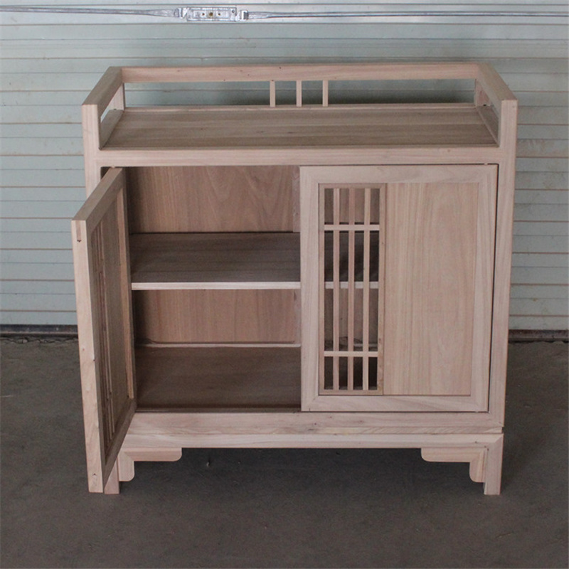 老榆木新中式风客厅白胚厨房柜