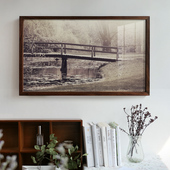 画框十字绣装 北美黑胡桃木榫卯相框挂墙F款 外窄边画 裱框架实木