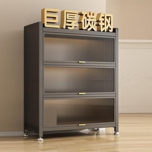 柜门口家用防尘多层鞋 高品质钢制鞋 架入户玄关收纳柜铁艺置物架收