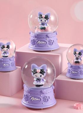 高品质创意少女心可爱公仔发光球梦幻雪花水球儿童玩具生日礼物摆