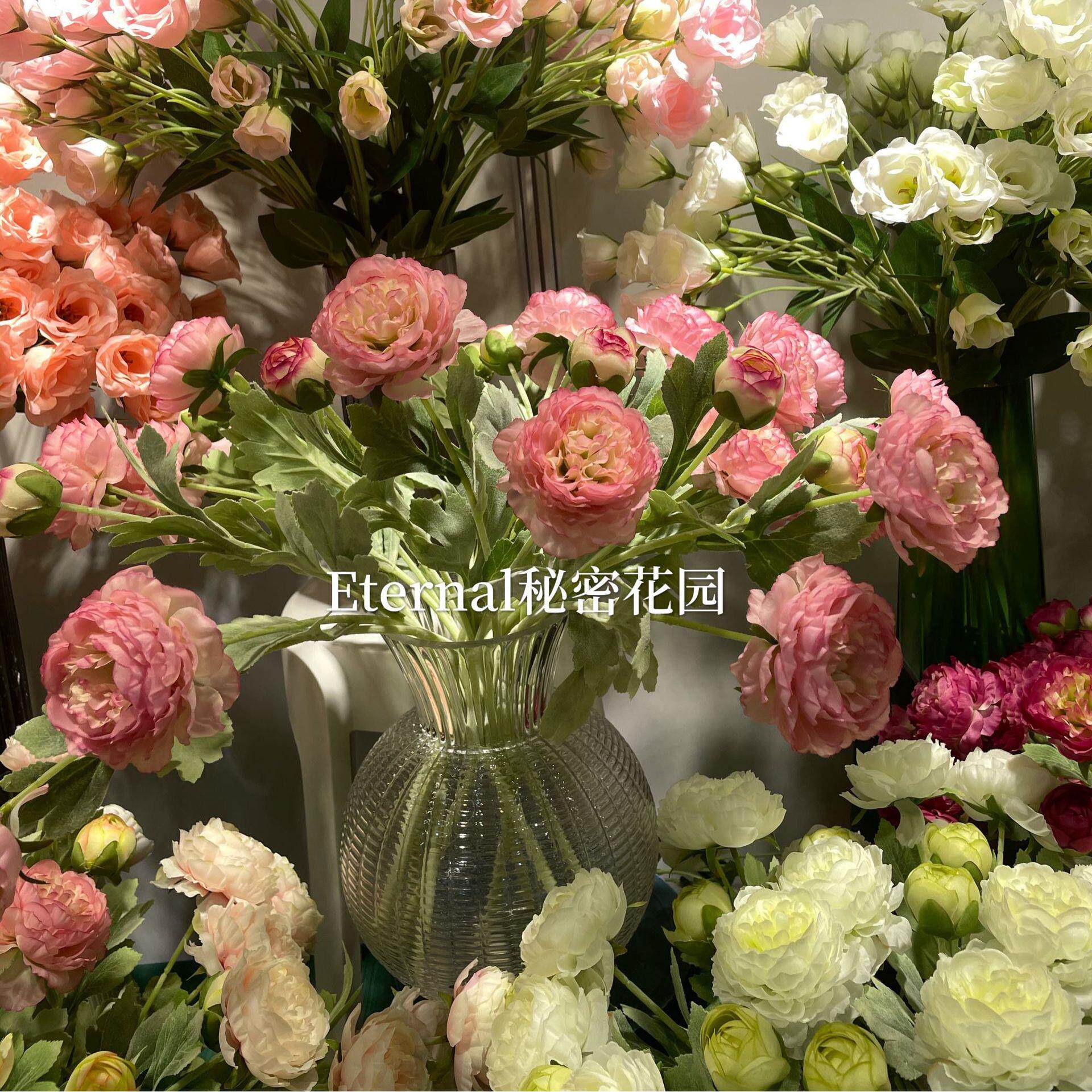 高品质高品质洋牡丹仿真露莲千姿芍药手捧绢花花束北欧家居餐桌摆