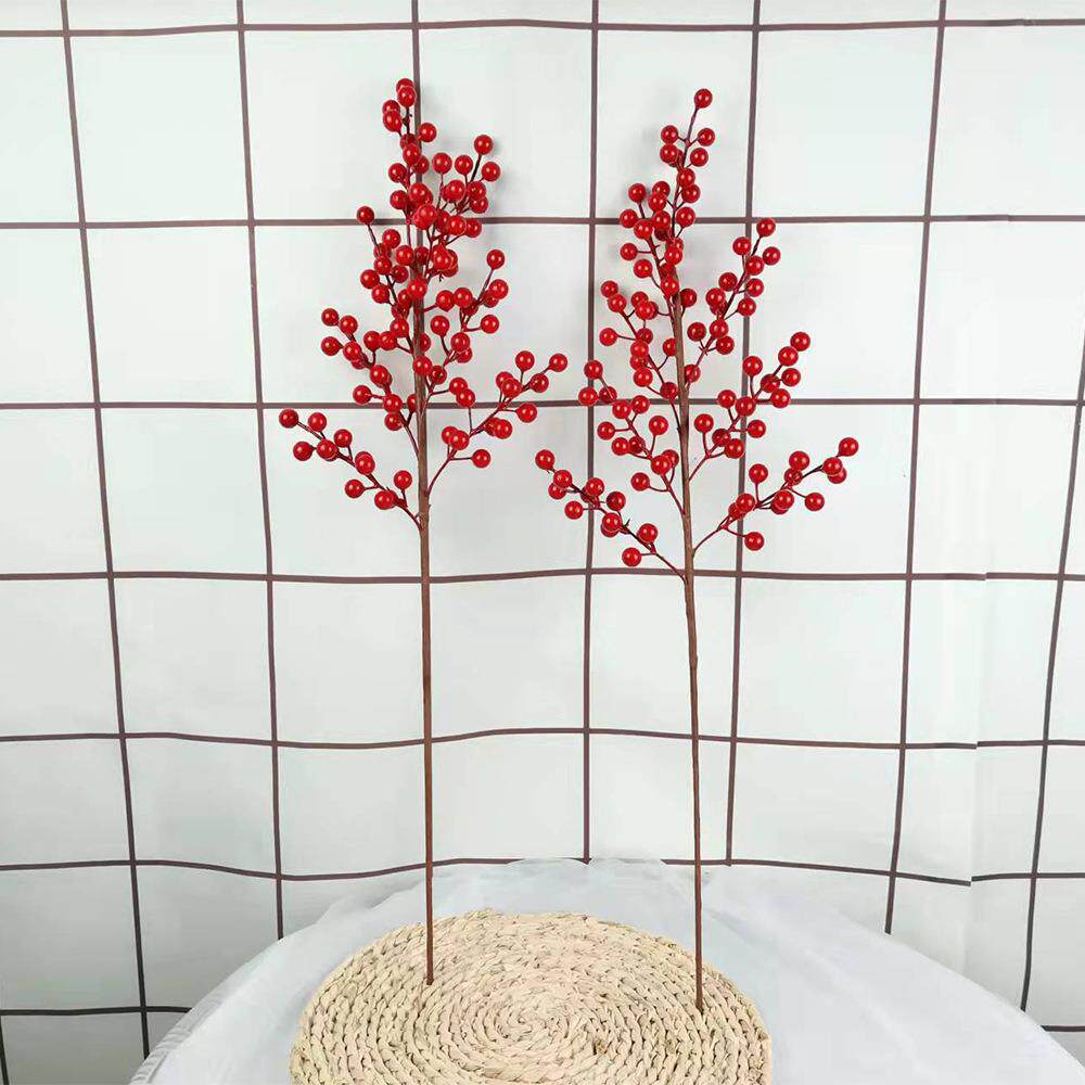 高品质发财果幸运果浆果仿真花红果子冬青相思豆红色假花小红果摆