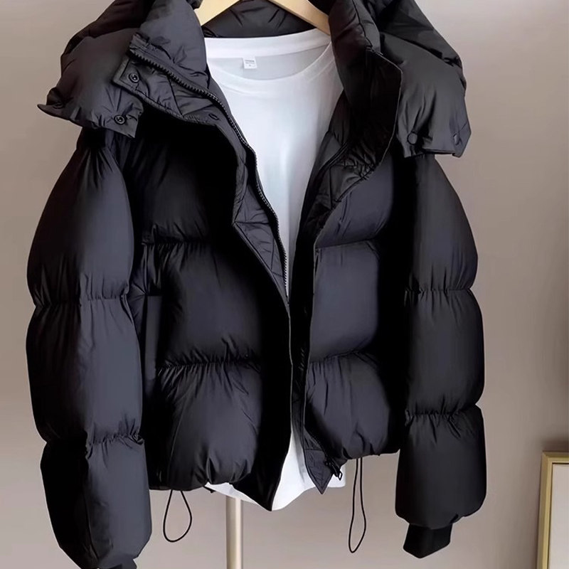黑色短款羽绒棉服女冬2026新款韩版小个子加厚棉衣面包服外套棉袄