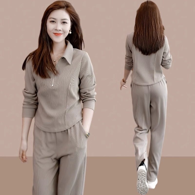 春秋套装女2024新款气质休闲时尚百搭小个子卫衣窄版阔腿裤两件套