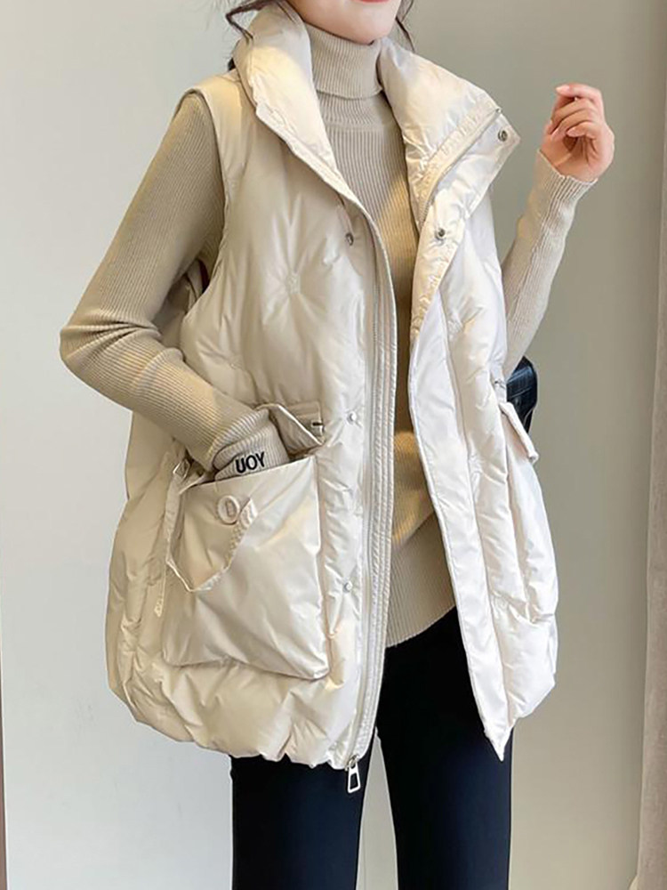 羽绒棉背心马甲女秋冬2025年新款韩版宽松外穿立领时尚马夹外套潮