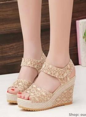 women summer Wedge High heels Platform shoes sandal shoe凉鞋