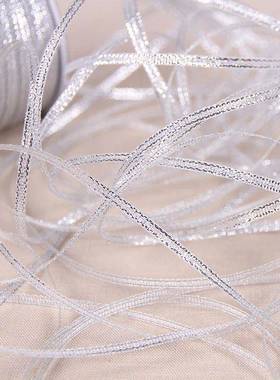 25Yards 6mm Silver Gold Glitter Silk Satin Ribbon Party Home